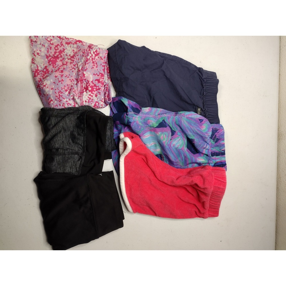 Girls Activewear Bundle 6pc Shorts Leggings Size M 7/8